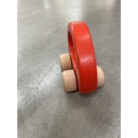 GOKI wooden car with handle - red