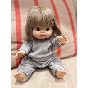 kledij pop - liam velours set grey