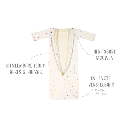 PUCKABABY 4 seasons sleeping bag - hearts