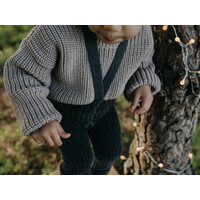 SILLY SILAS footless granny cotton tights - dark grey blend