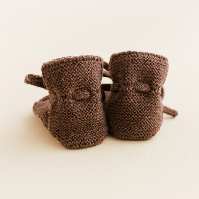 booties - mocha - 9-15M