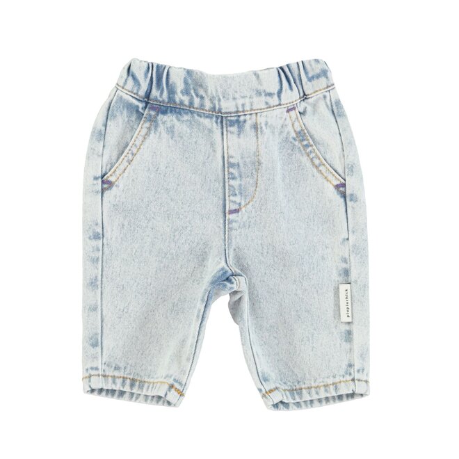 baby trousers - washed blue denim
