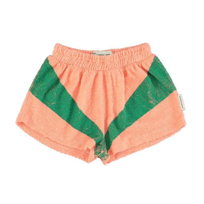 shorts - coral & green print