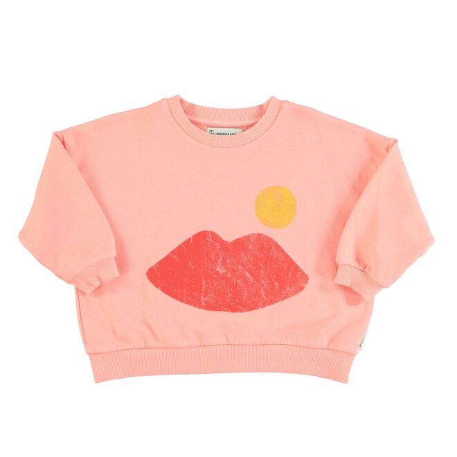 sweatshirt - coral lips print