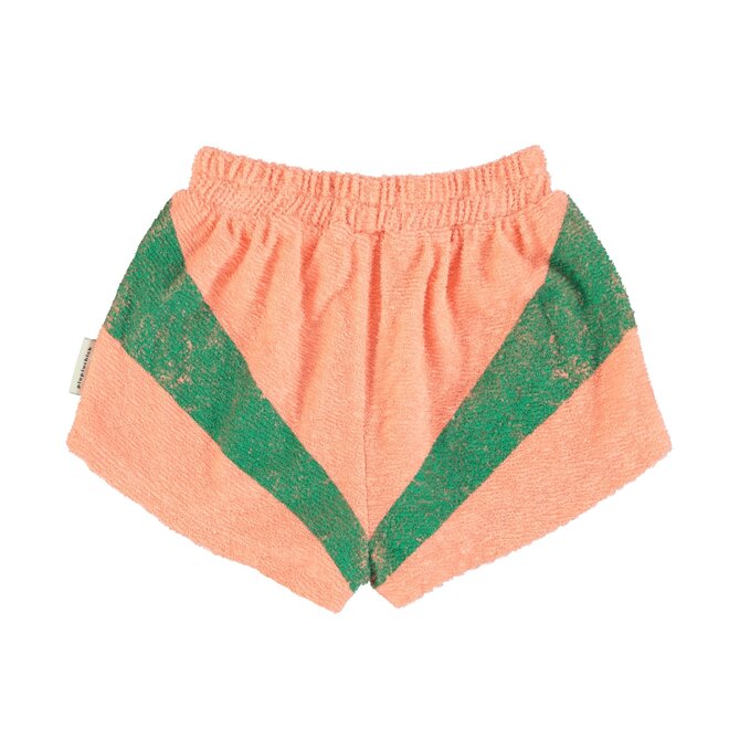 shorts - coral & green print