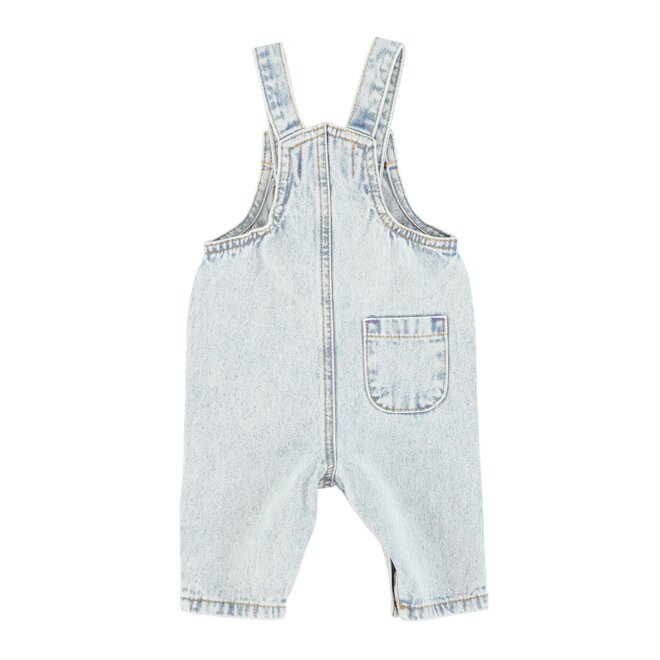 baby dungarees - washed blue denim