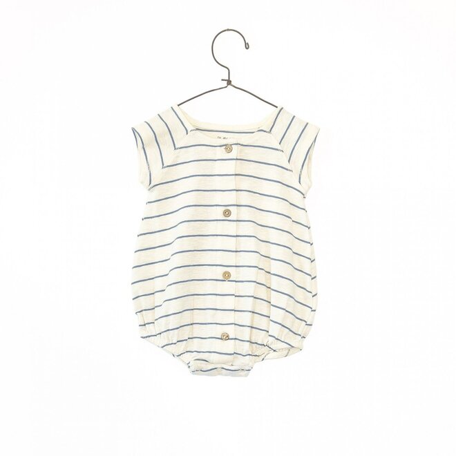 striped rib flame jumpsuit - sea