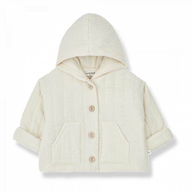 hooded padded jacket domenico - ivory