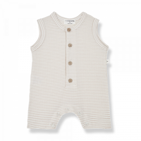 striped romper - clay/ivory 1+ IN THE FAMILY striped romper - clay/ivory