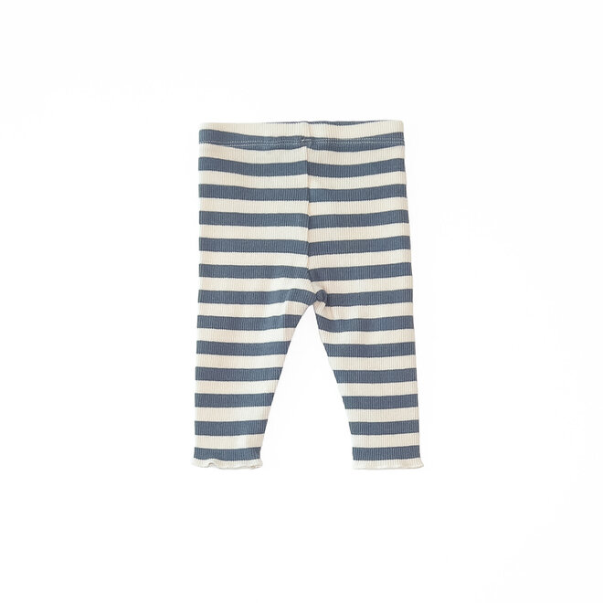 striped rib legging - sea