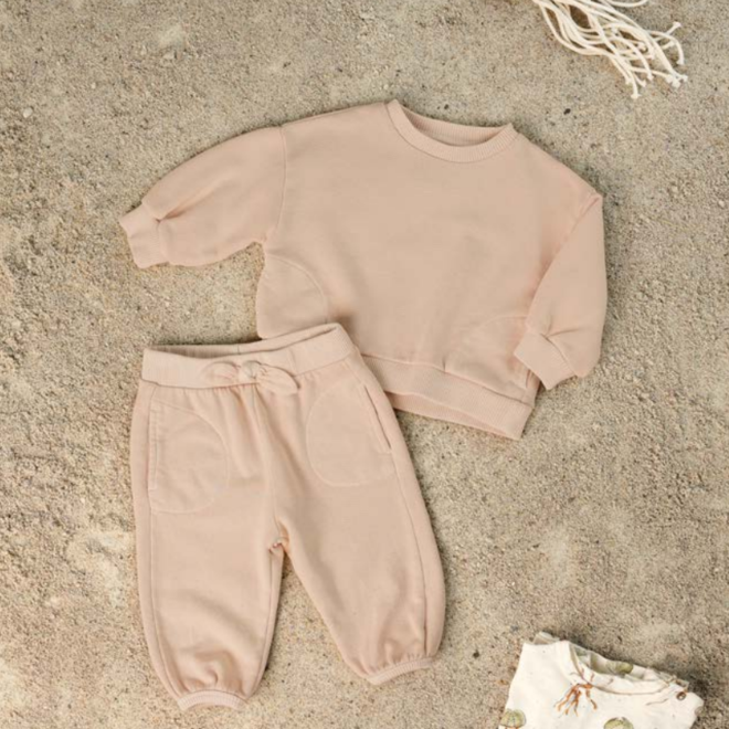 fleece sweater - soft pink slow