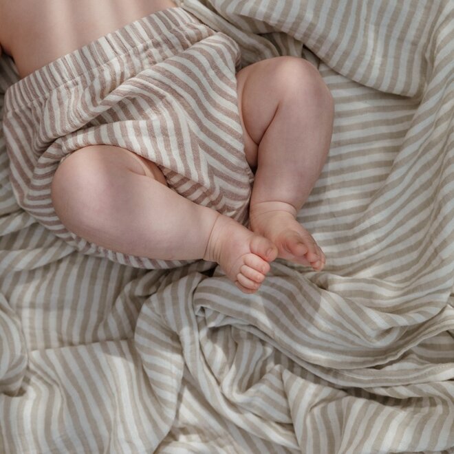 muslin swaddle blanket - stripe anjou