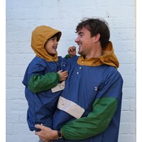 POULE PARTY rain poncho - colorblock - ash blue