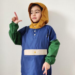 rain poncho - colorblock - ash blue