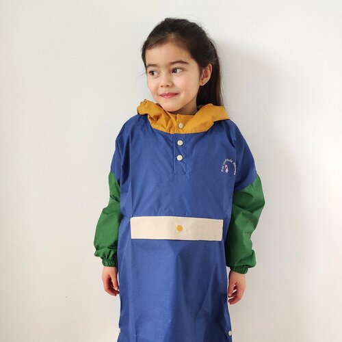 POULE PARTY rain poncho - colorblock - ash blue