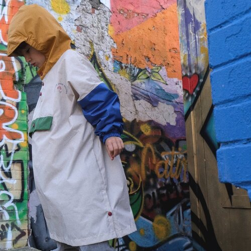 POULE PARTY rain poncho - colorblock - old school