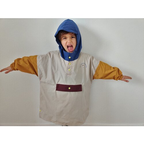POULE PARTY rain poncho - colorblock - beige