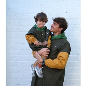 rain poncho - colorblock - khaki - adults - one size