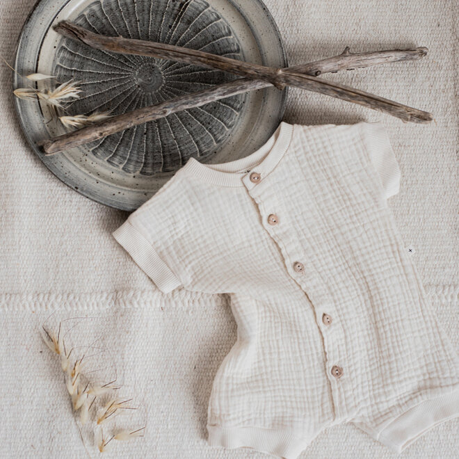 muslin onesie - ivory