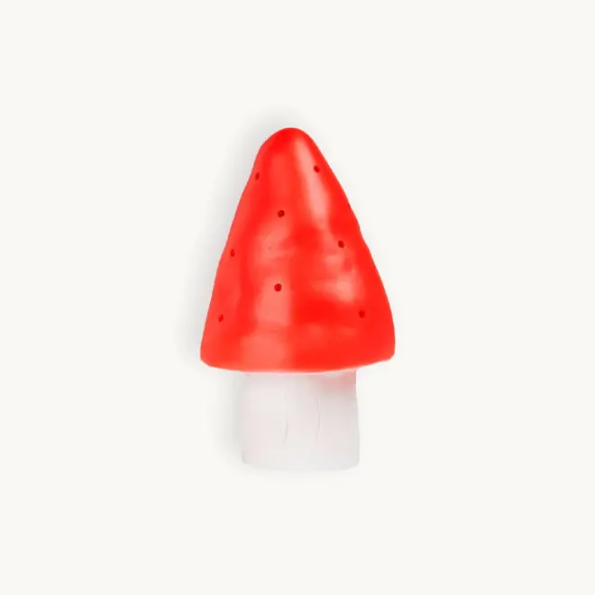 small mushroom lamp - red