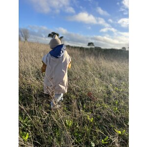 rain poncho - colorblock - beige