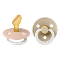 2 pack latex - 6-18m anatomical - blush/ivory glow in the dark BIBS 2 pack latex - 6-18m anatomical - blush/ivory glow in the dark
