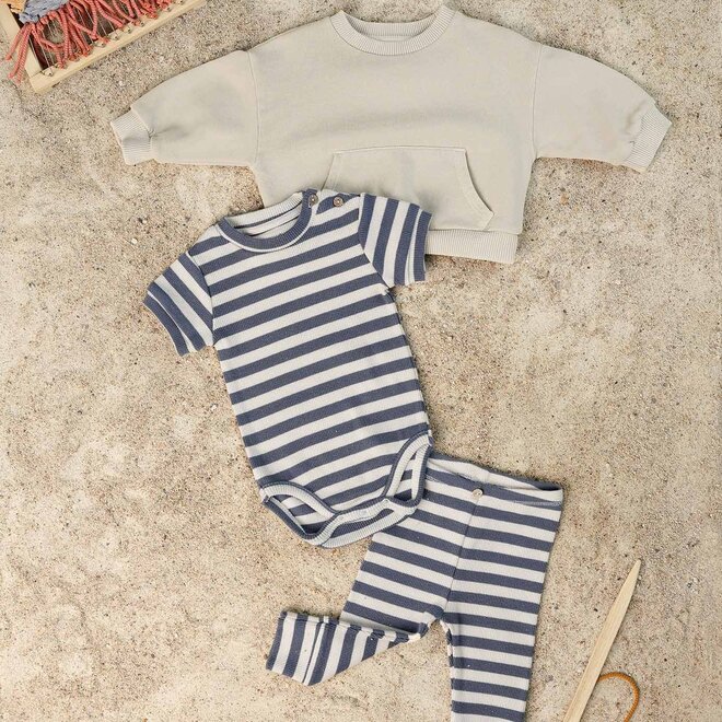 striped rib legging - sea