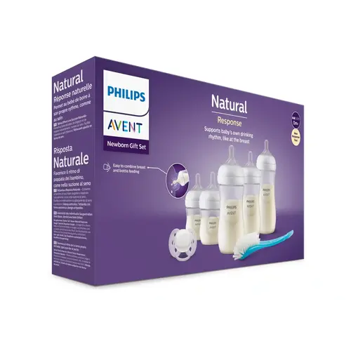 AVENT natural 3.0 starterset met extra fles & flessenborstel - set van 5 flessen