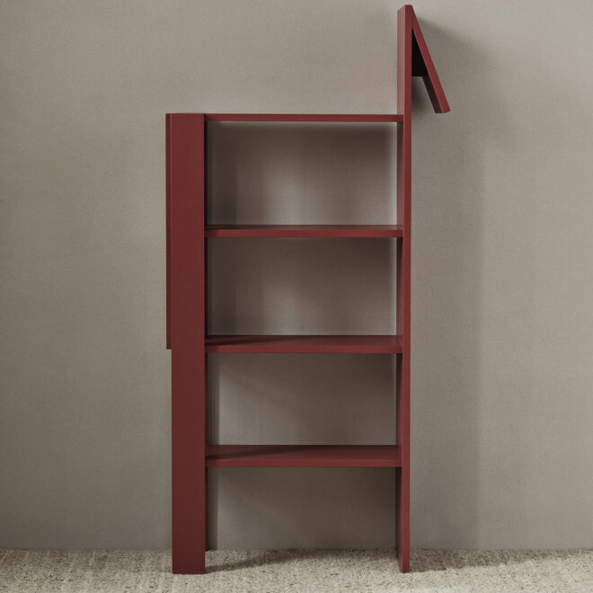 giraffe bookcase - poppy red