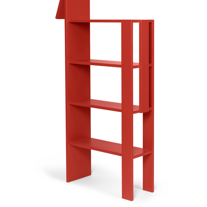 giraffe bookcase - poppy red