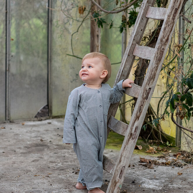 baby overall - blue grey cream