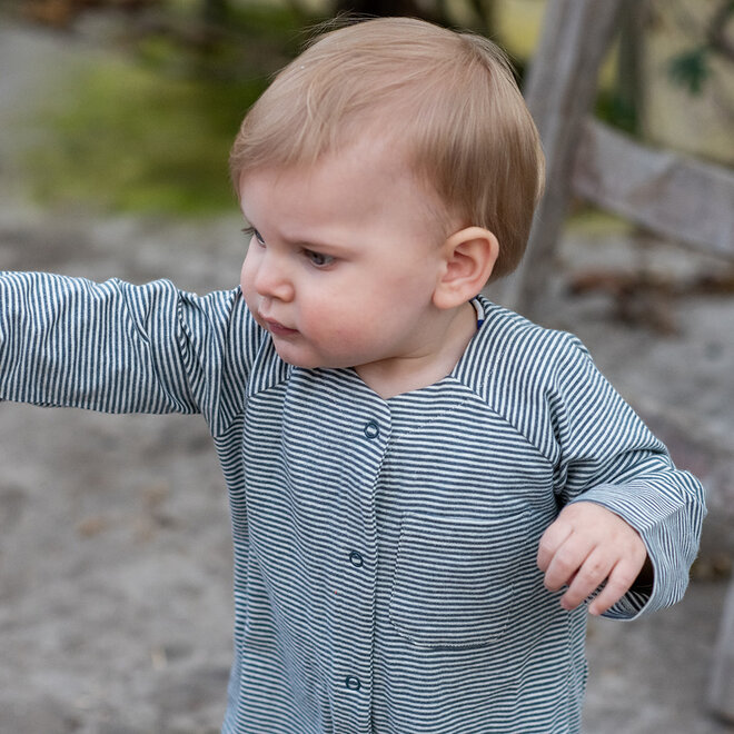 baby overall - blue grey cream