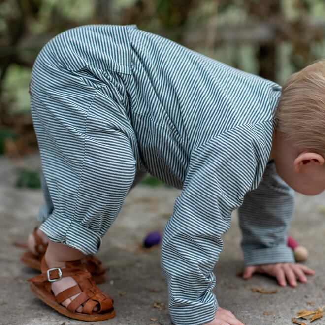 baby overall - blue grey cream