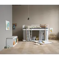 original low loft bed - 90x200 cm - white/oak OLIVER FURNITURE original low loft bed - 90x200 cm - white/oak