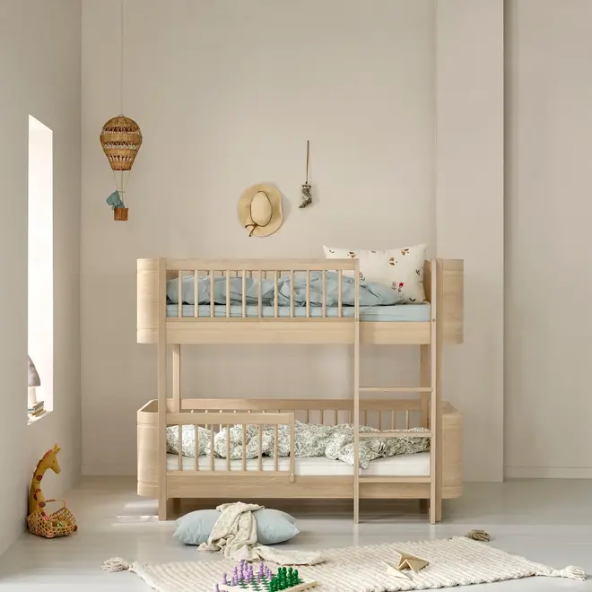 mini+ low bunk bed - 68x162cm - oak