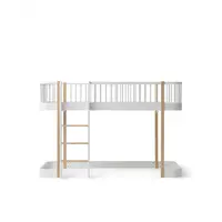 original low loft bed - 90x200 cm - white/oak OLIVER FURNITURE original low loft bed - 90x200 cm - white/oak