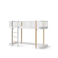 original low loft bed - 90x200 cm - white/oak OLIVER FURNITURE original low loft bed - 90x200 cm - white/oak