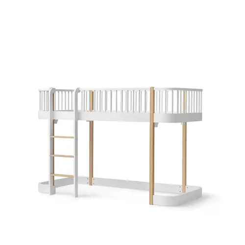 original low loft bed - 90x200 cm - white/oak OLIVER FURNITURE original low loft bed - 90x200 cm - white/oak