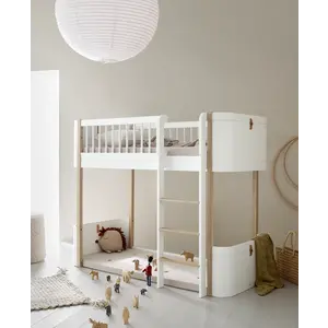 mini+ low loft bed - 68x162cm - white/oak