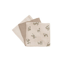 MAIN SAUVAGE 3 pack muslin wipes - holly flowers