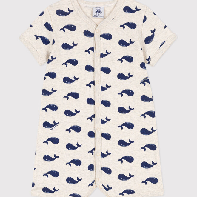onesie short sleeves - whale