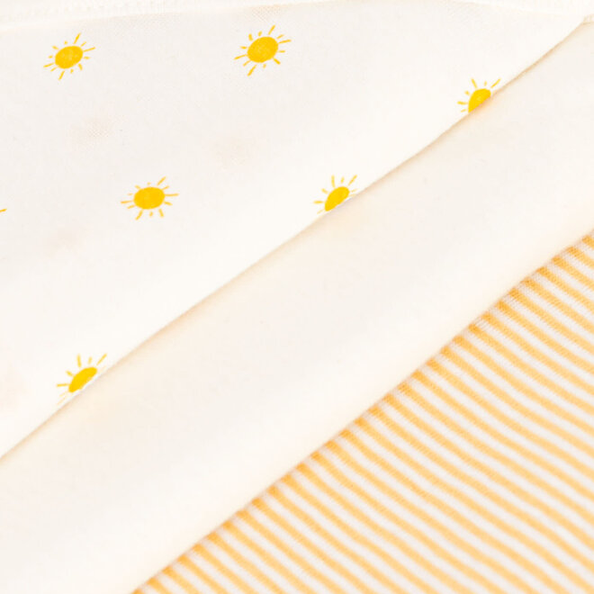 3 pack wrap-around body short sleeves - sun/stripe/white