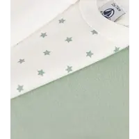 PETIT BATEAU 3 pack body short sleeves - green/star/white