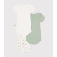 PETIT BATEAU 3 pack body short sleeves - green/star/white