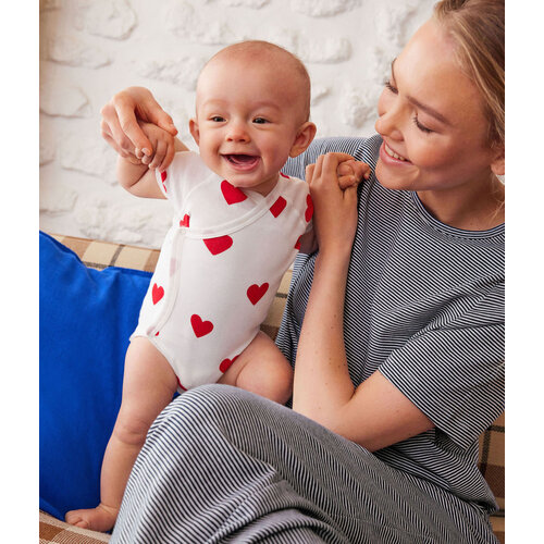 PETIT BATEAU 3 pack wrap-around body short sleeves - hearts