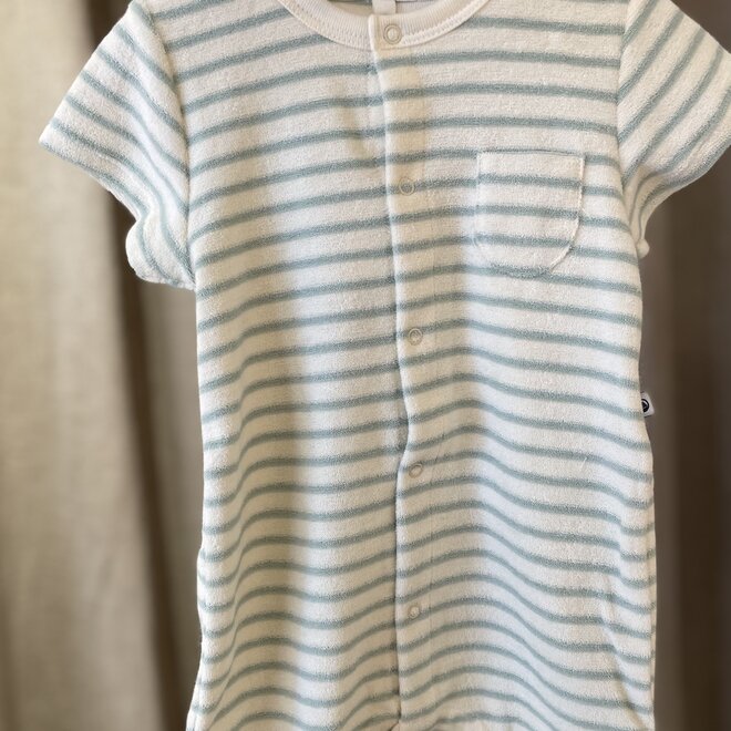 terry onesie short sleeves stripes