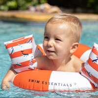 SWIM ESSENTIALS zwembandjes 0-2J - roodwit/walvis