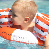 SWIM ESSENTIALS zwembandjes 0-2J - roodwit/walvis