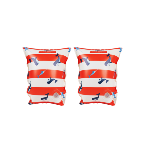 SWIM ESSENTIALS zwembandjes 0-2J - roodwit/walvis