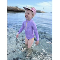 BAÏNES long sleeve swimsuit UPF50+ - lila